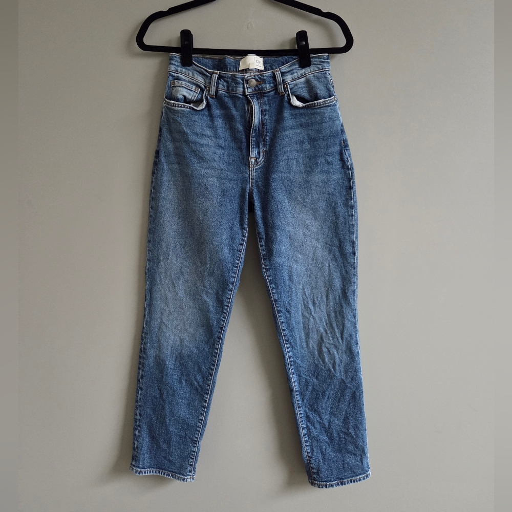 C/E By Current/Elliott High Rise Slim Tapered Jeans‎ Medium Wash In Blue Size 25
